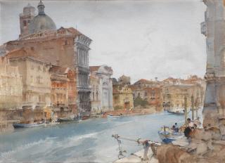 Sir William Russell Flint, RA, PRWS - San Geremia, Grand Canal, Venice