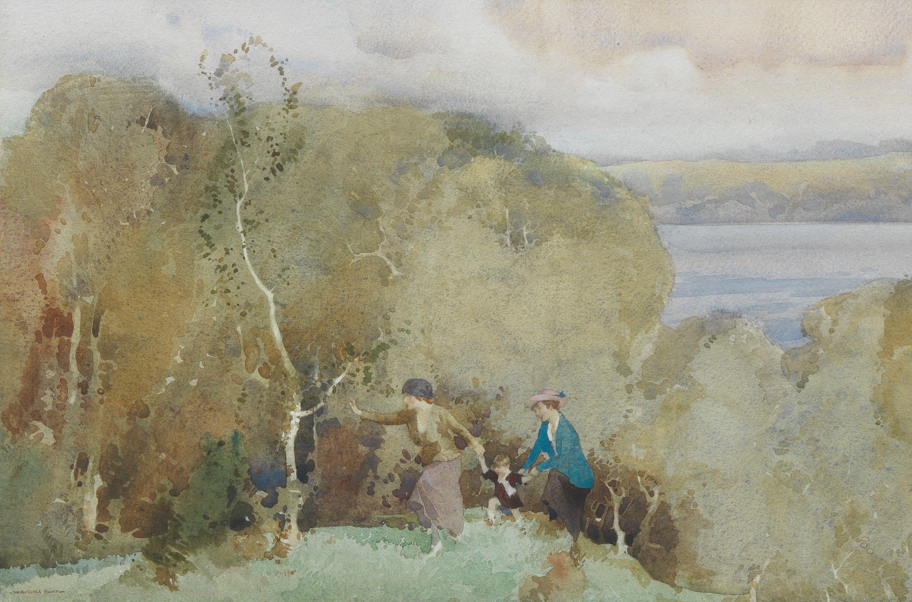 Sir William Russell Flint RA PRWS - The climbers