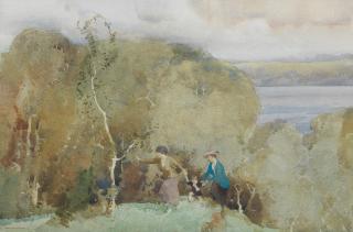 Sir William Russell Flint RA PRWS - The climbers