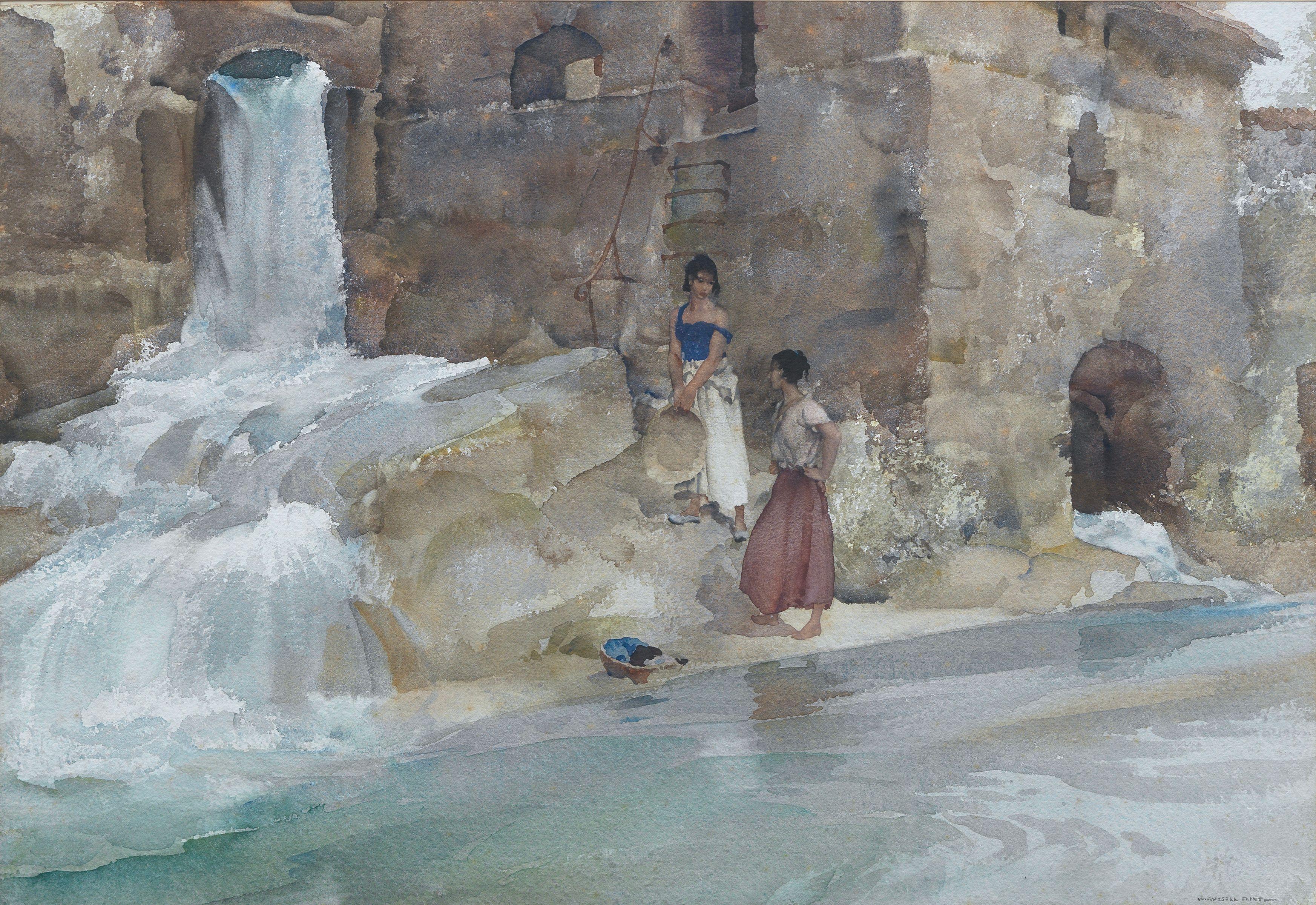 Sir William Russell Flint RA PRWS - \'The Miller\'s Daughters, Gervanne\'
