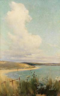 Sir William Samuel Henry Llewellyn, PRA, RBA, RI - A summer\'s day on the coast