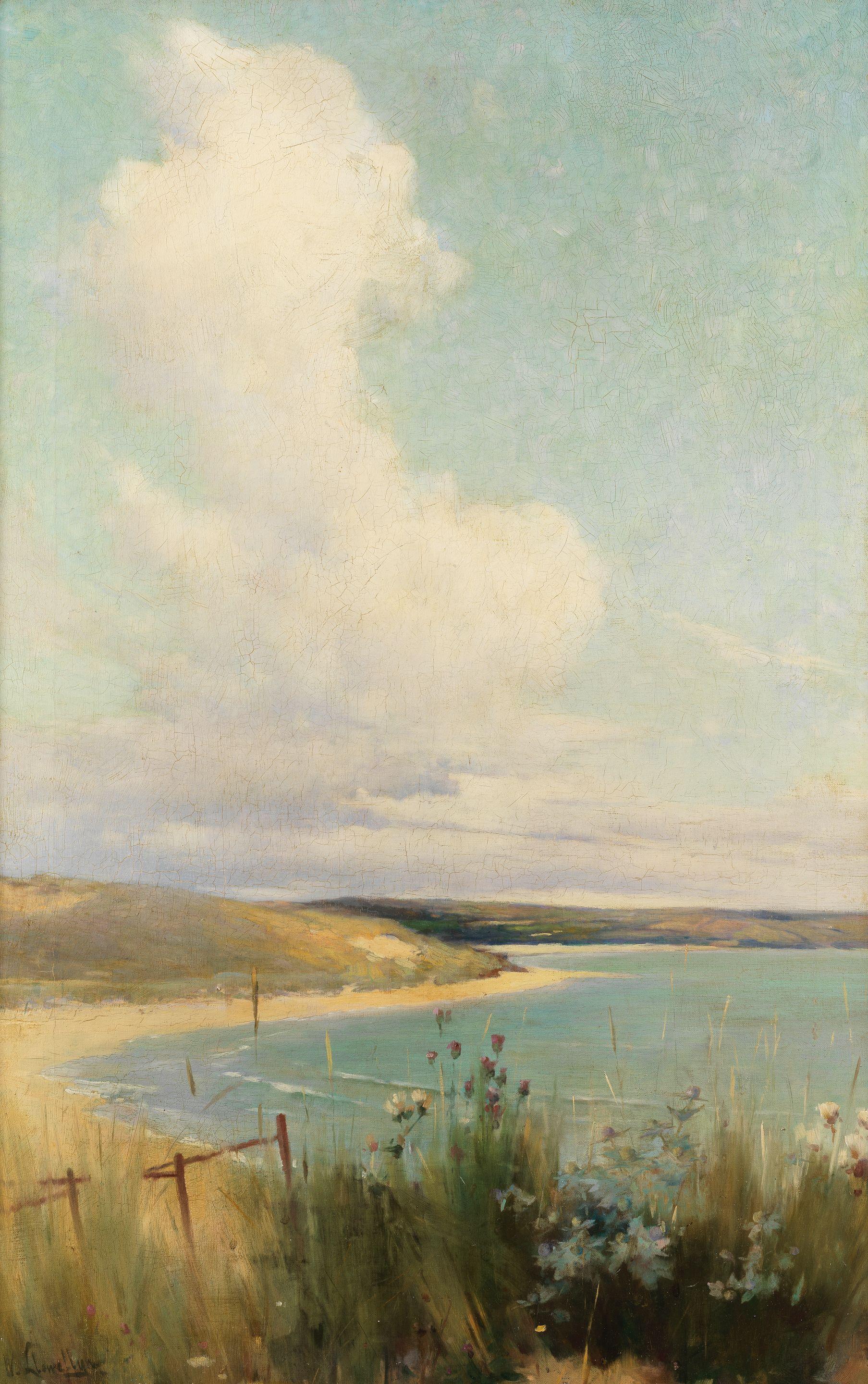 Sir William Samuel Henry Llewellyn, PRA, RBA, RI - A summer\'s day on the coast