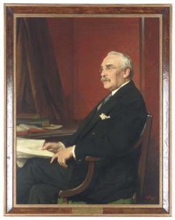 Sir William Samuel Llewellyn, P.R.A. - Portrait of Sir Gerald Hemmington Ryan, Bt., seated at a desk