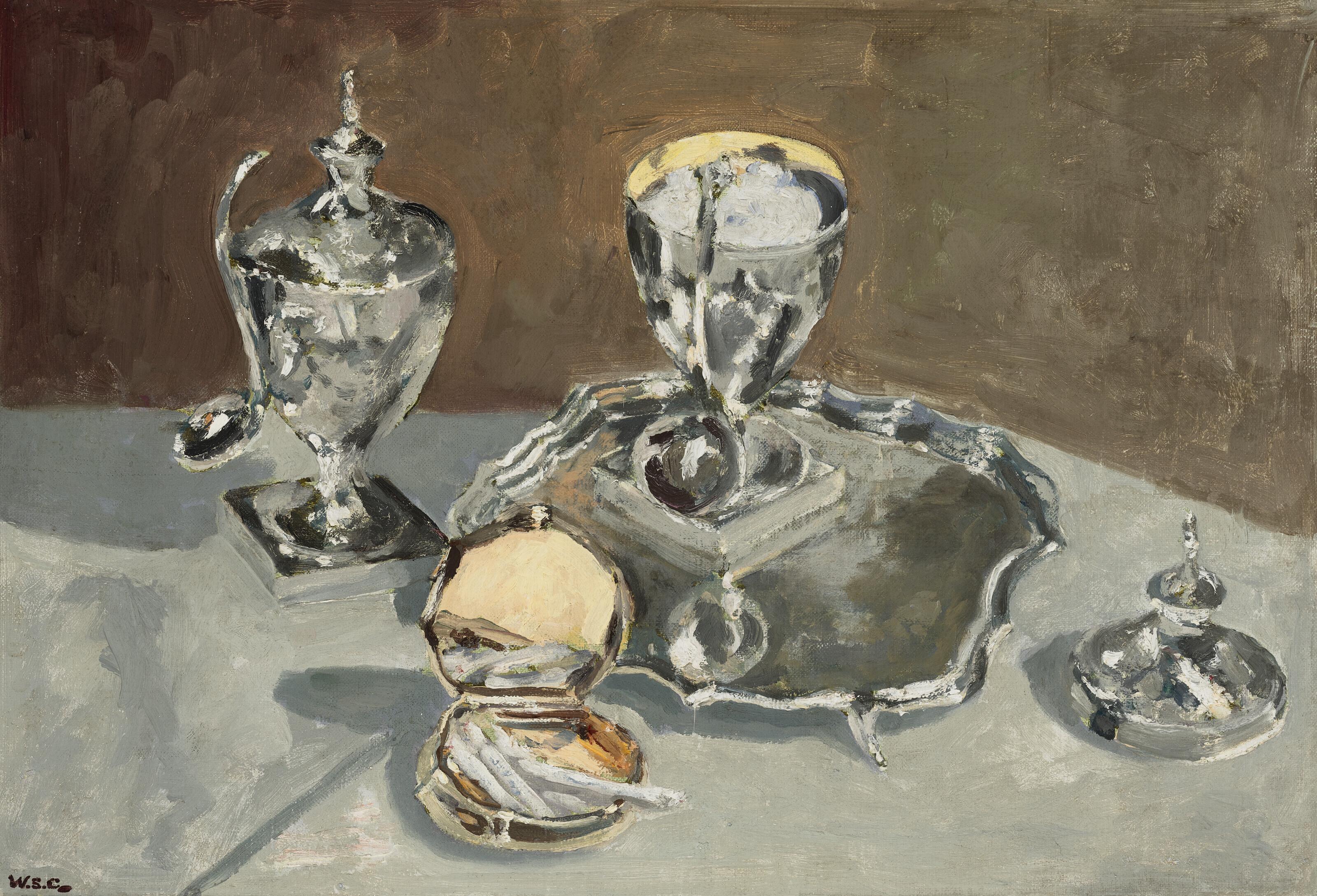 Sir Winston Churchill, O.M., R.A. - Still Life, Silver At Chartwell