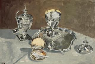 Sir Winston Churchill, O.M., R.A. - Still Life, Silver At Chartwell