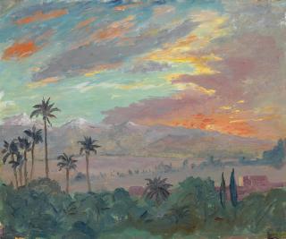 Sir Winston Churchill, O.M., R.A. - Sunset over the Atlas Mountains
