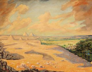 Sir Winston Churchill, O.M., R.A. - The Giza Pyramids at Cairo