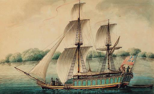 Sita Ram - A budgerow (keelless barge) on the river Ganges (illustrated); and Two patellas (trading boats)