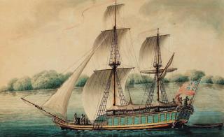 Sita Ram - A budgerow (keelless barge) on the river Ganges (illustrated); and Two patellas (trading boats)