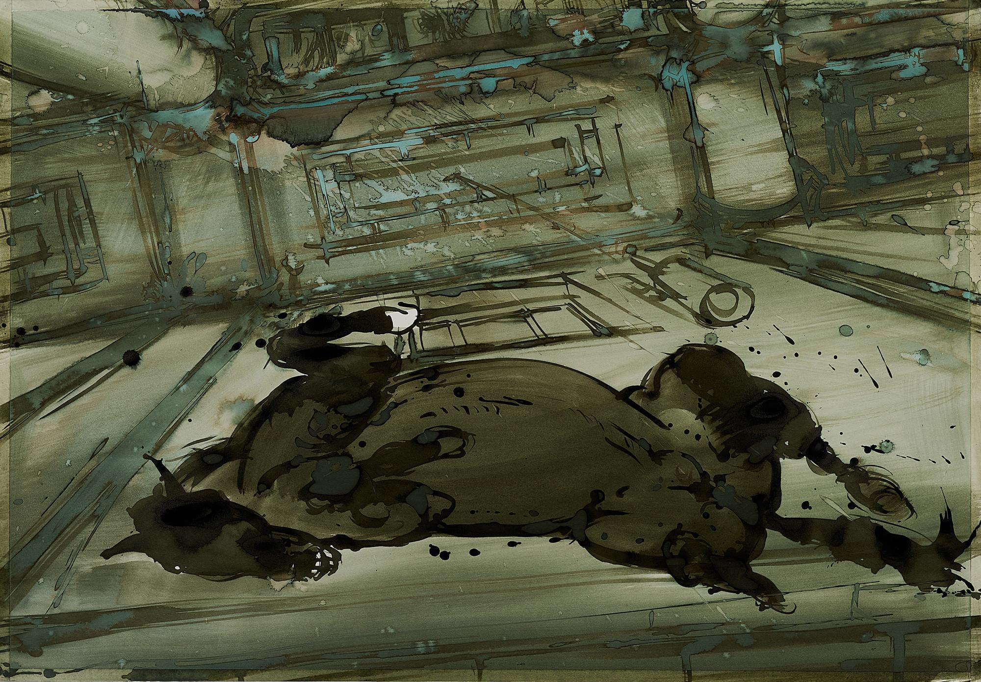 Slava Seidel - Liegendes Pferd.