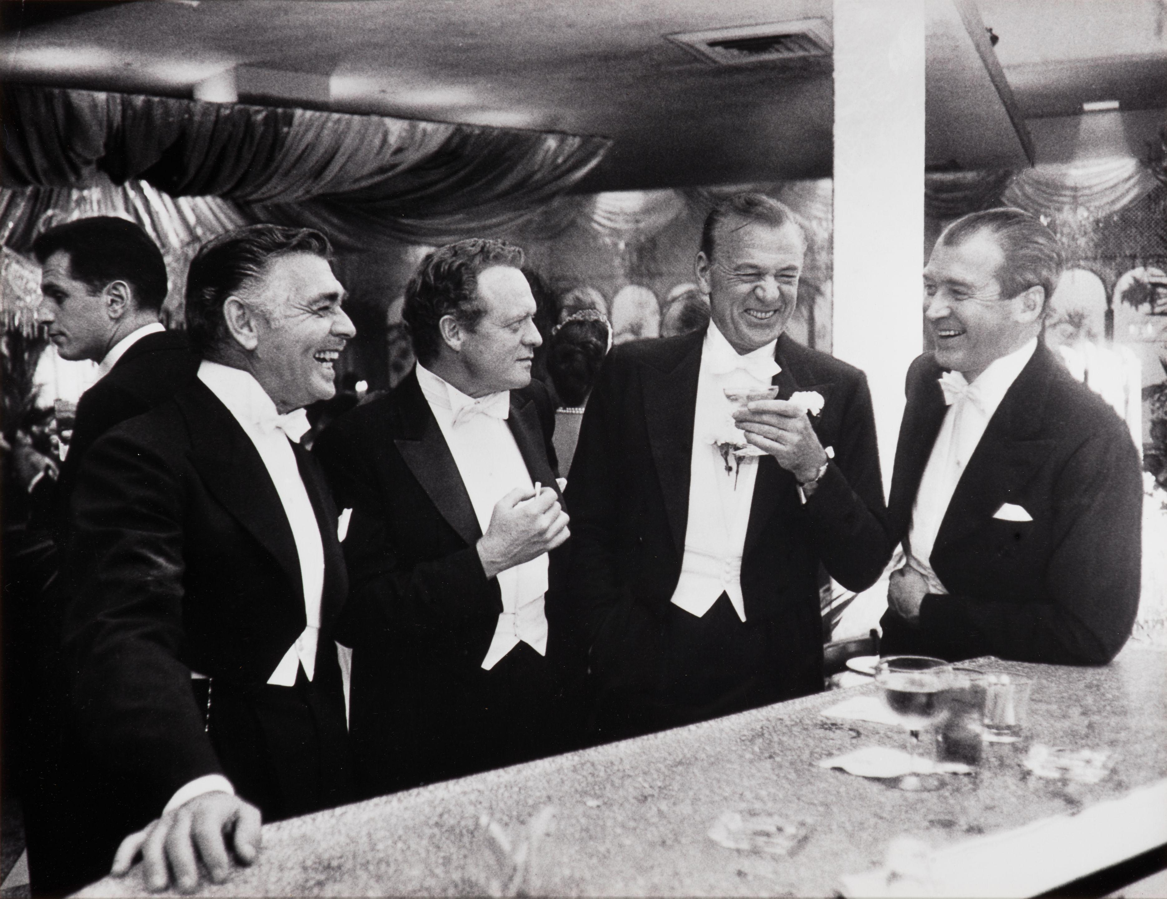 Slim Aarons - Kings of Hollywood (Clark Gable, Van Heflin, Gary Cooper and James Stewart), Romanoff\'s, New Year\'s Eve