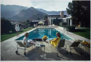 Slim Aarons - Poolside Glamour: Lita Baron, Nelda Linsk, and Helen Dzo Dzo, Palm Springs