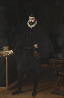 Sofonisba Anguissola - Portrait Of Francesco I De Medici, Grand Duke Of Tuscany (1541-1587), Full Length, Standing Beside A Table