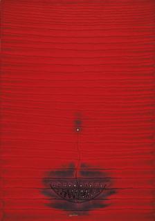 Sohan Qadri - Untitled (Red)
