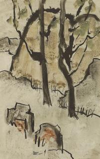 Sohrab Sepehri - Untitled (Landscape with Trees)