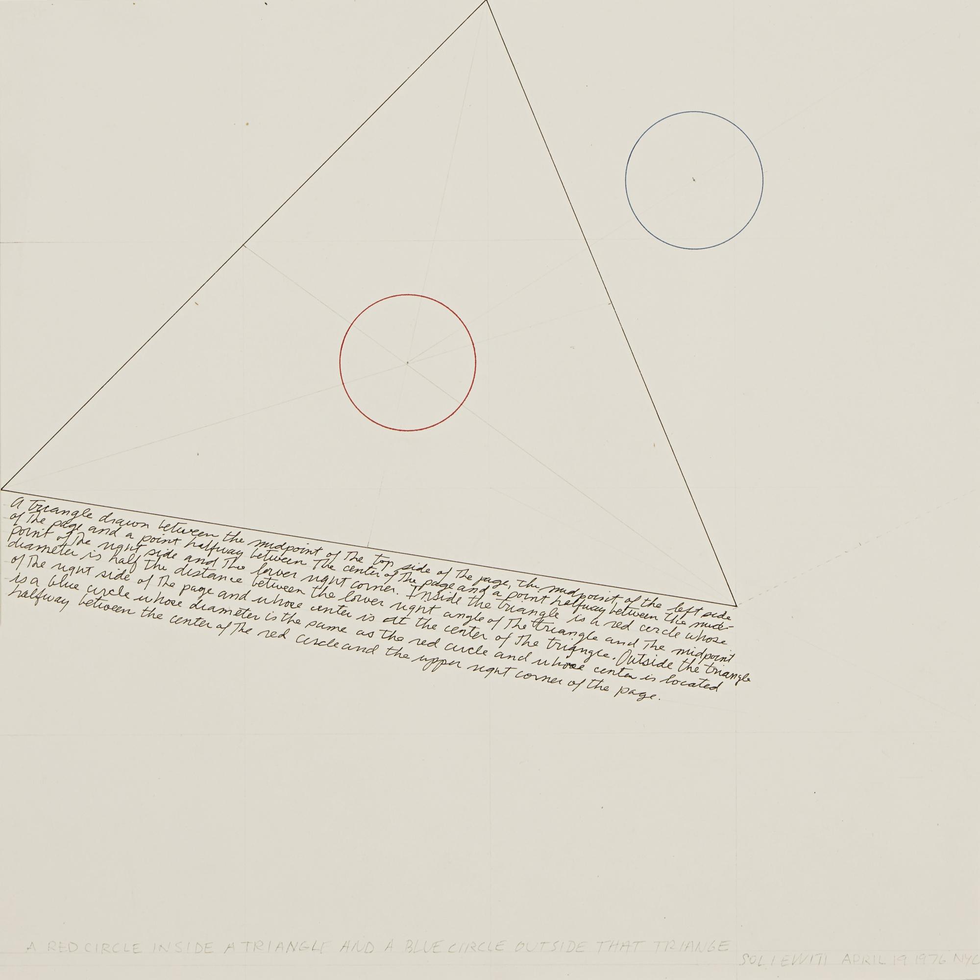 Sol Lewitt - A Red Circle Inside A Triangle And A Blue Circle Outside That Triangle