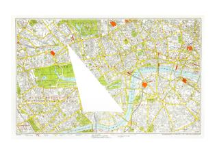 Sol Lewitt - Area of London between the Lisson Gallery the Nigel Greenwood Gallery and the Tate Gallery removed