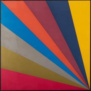 Sol Lewitt - Bands of colors from lower left corner (A), 1989