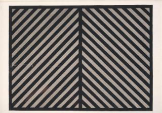 Sol LeWitt - Black and Gray Diagonal Bands in Two Directions with a Black Border