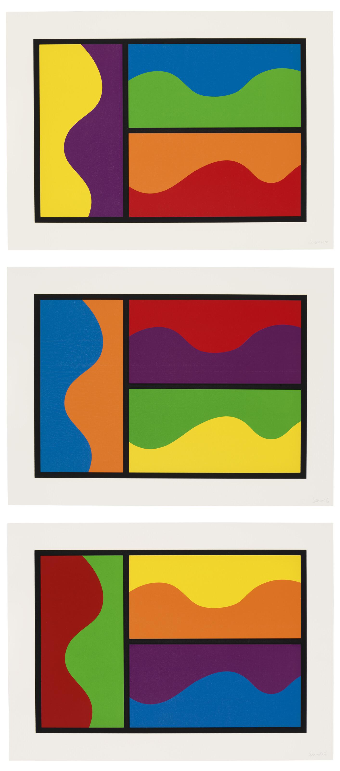 Sol Lewitt - Colors Divided by Wavy Lines
