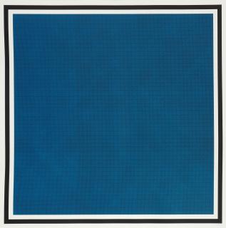Sol LeWitt - Colors with Lines in Four Directions, Within a Black Border (Blue), from Four x Four x Four portfolio