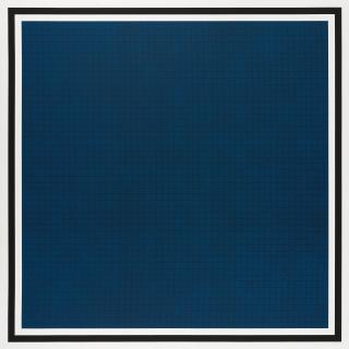 Sol LeWitt - Colors with Lines in Four Directions, Within a Black Border (Blue), from Four x Four x Four