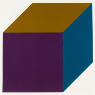 Sol LeWitt - Forms derived from a cube (color) (1 Blatt aus einer Mappe mit 12 Arbeiten)