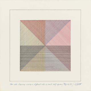 Sol LeWitt - Four Color Drawing Using A Different Color In Each Half Square