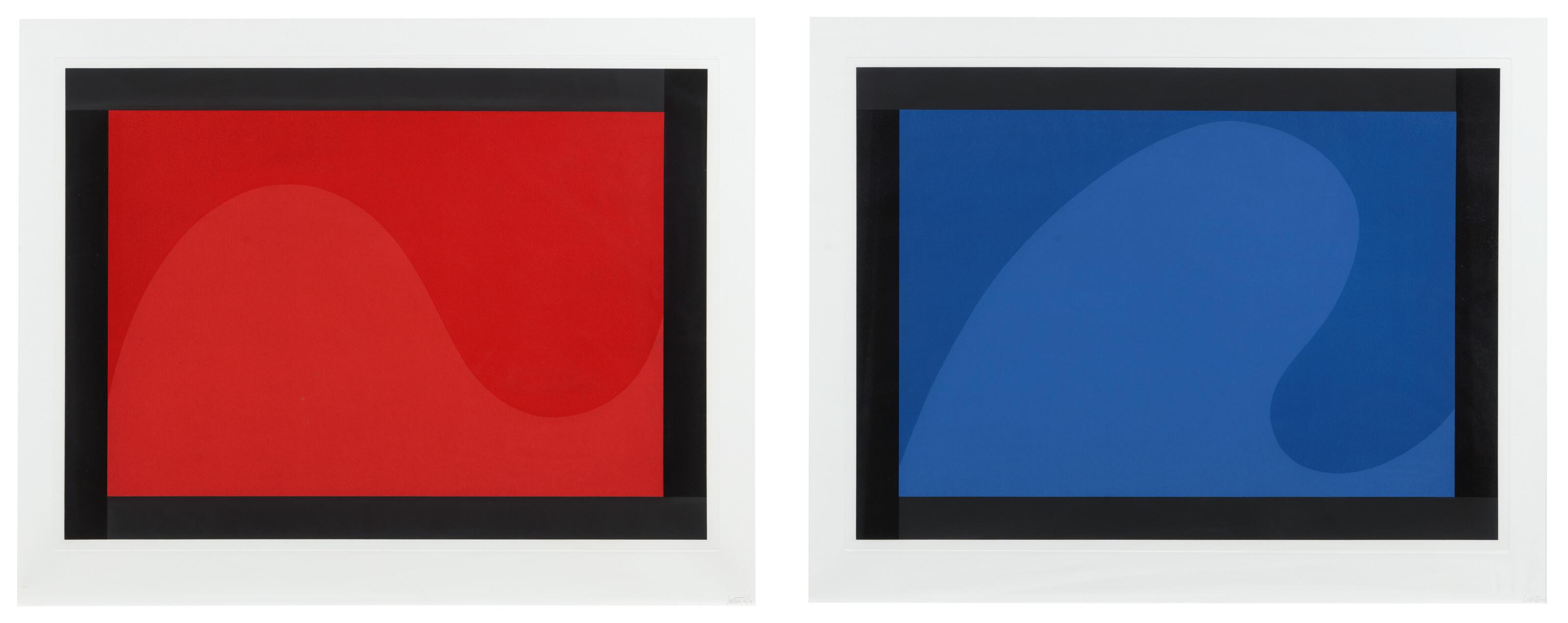Sol Lewitt - (i) Irregular Forms (Flat and Glossy Colors) with Black Border, Plate #01(ii) Irregular Forms (Flat and Glossy Colors) with Black Border, Plate #03