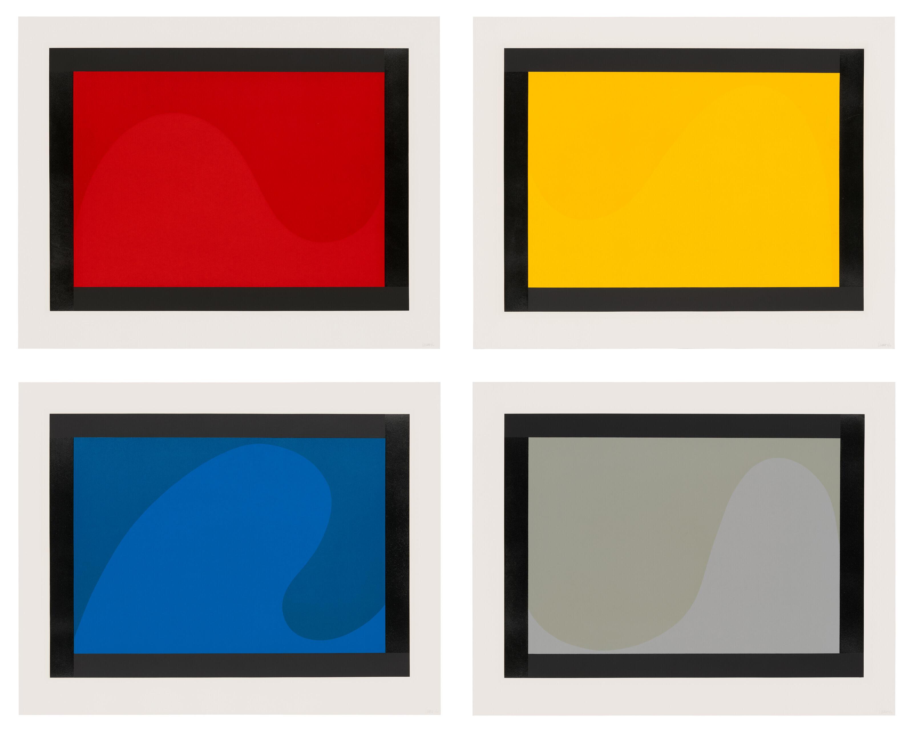 Sol Lewitt - Irregular Forms (Flat and Glossy Colors) with Black Border