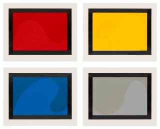 Sol Lewitt - Irregular Forms (Flat and Glossy Colors) with Black Border