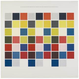 Sol LeWitt - Lines & Color. Straight, Not-Straight & Broken Lines Using All Combinations of Black, White, Yellow, Red and Blue for Lines and Intervals