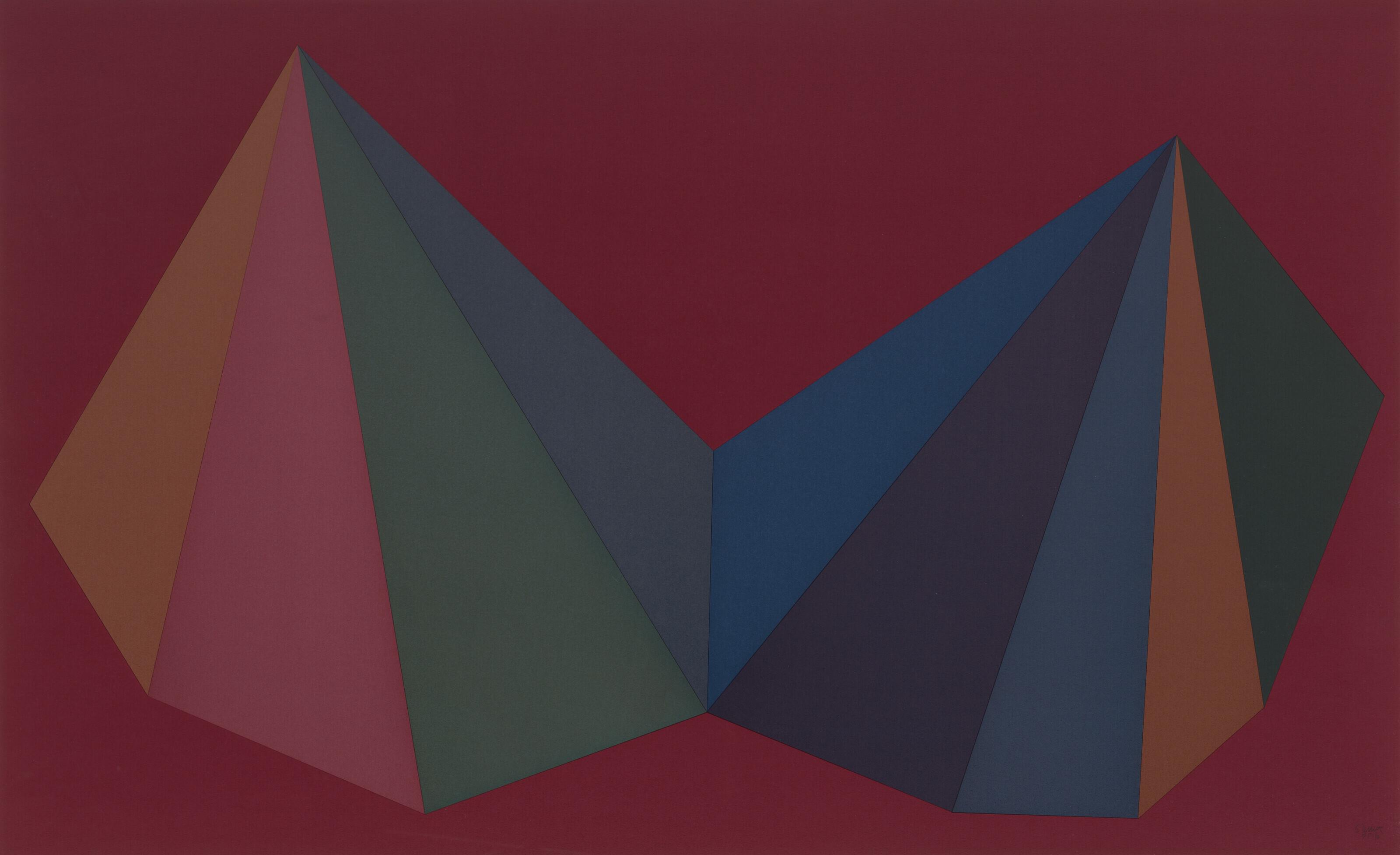 Sol LeWitt - Plate #01, from Two Asymmetrical Pyramids