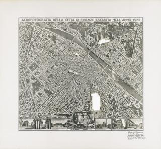 Sol Lewitt - R601 Photo Of Florence With The Stazione Centrale, Palazzo Pitti, Battistero & Palazzo Vecchio Removed