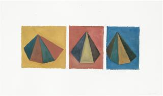 Sol Lewitt - Three Pyramidssigned; Gouache And Pencil On Paper. Executed In 1986.