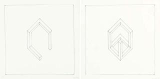 Sol Lewitt - Two Incomplete Open Cube Drawings