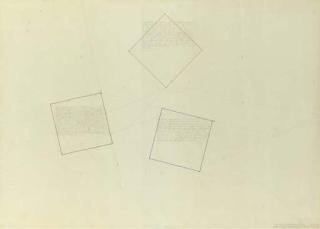 Sol LeWitt - Untitled (A Black, Yellow and Blue Squares)