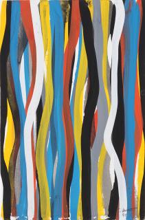 Sol Lewitt - Wavy Vertical Brushstrokes