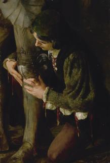 Solomon Joseph Solomon R.A., P.R.B.A. - British a Page Buckling On A Knight\'S Armour