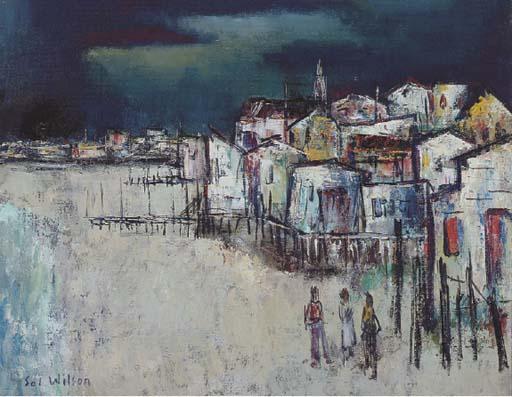 Solomon Wilson - Figures adjacent to docks