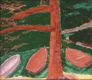 Sonia Lawson, R.A., R.W.S. - Red Tree, Green Lake
