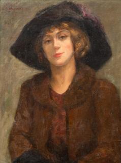 Sophia Laskaridou - Femme au chapeaux noir
