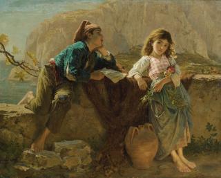 Sophie Anderson - British fisherman\'S Children, Capri