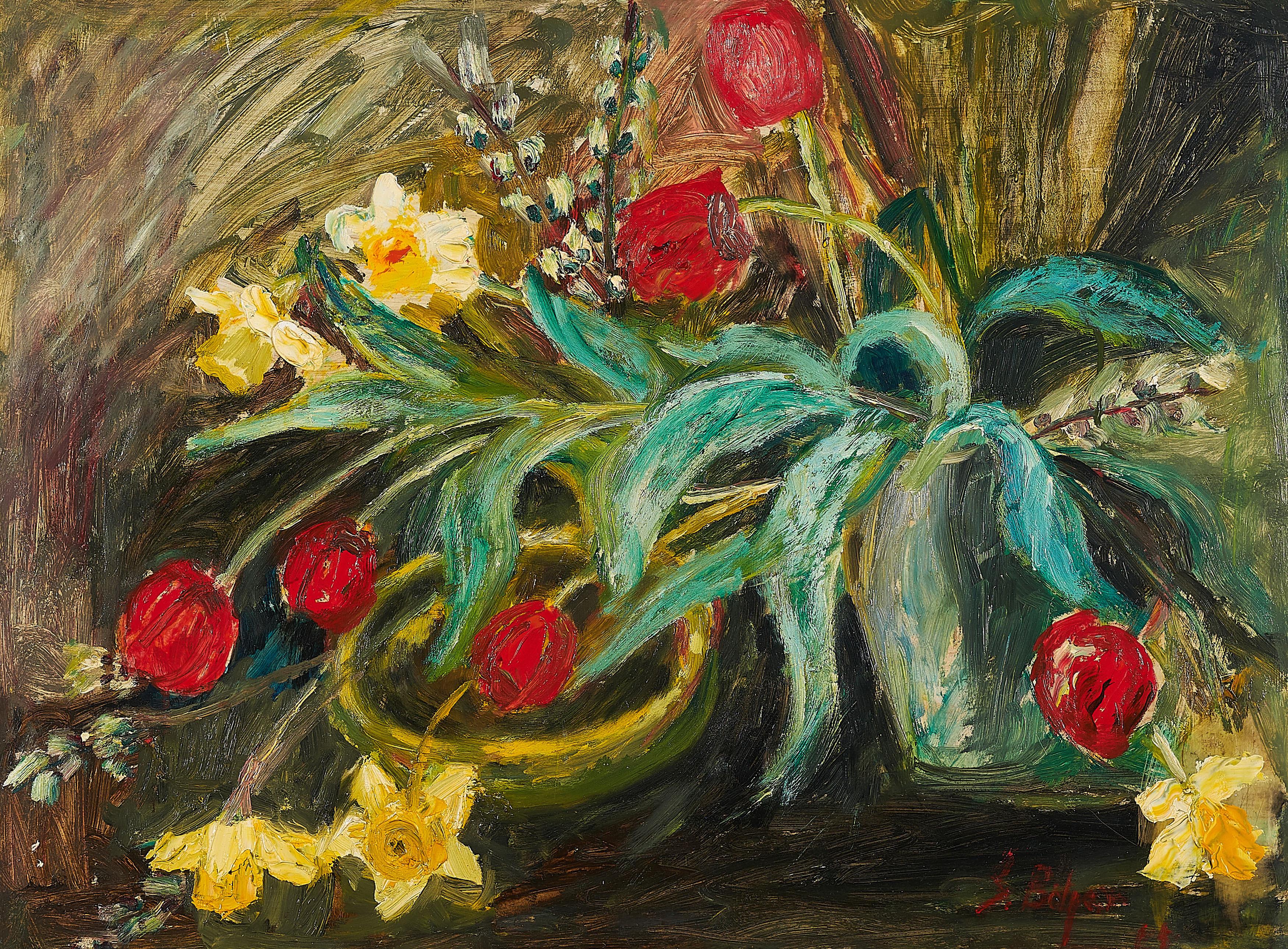 Sophie Bötjer-Mallet - Tulpen und Narzissen.