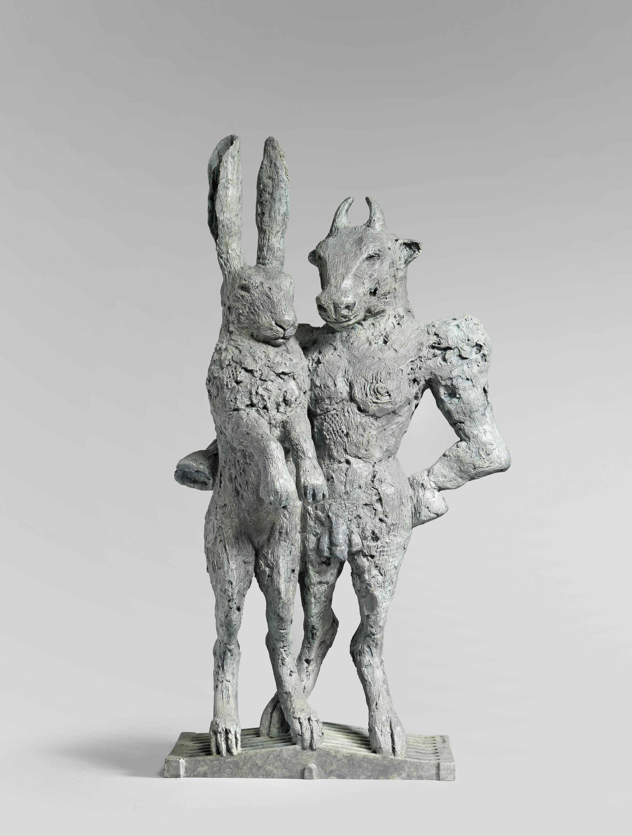 Sophie Ryder - Minotaur and Hare on a Grate