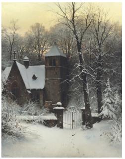 Sophus Jacobsen - Snowy Churchyard