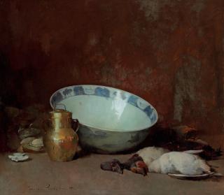 Soren Emil Carlsen - Still Life with Brass Urn