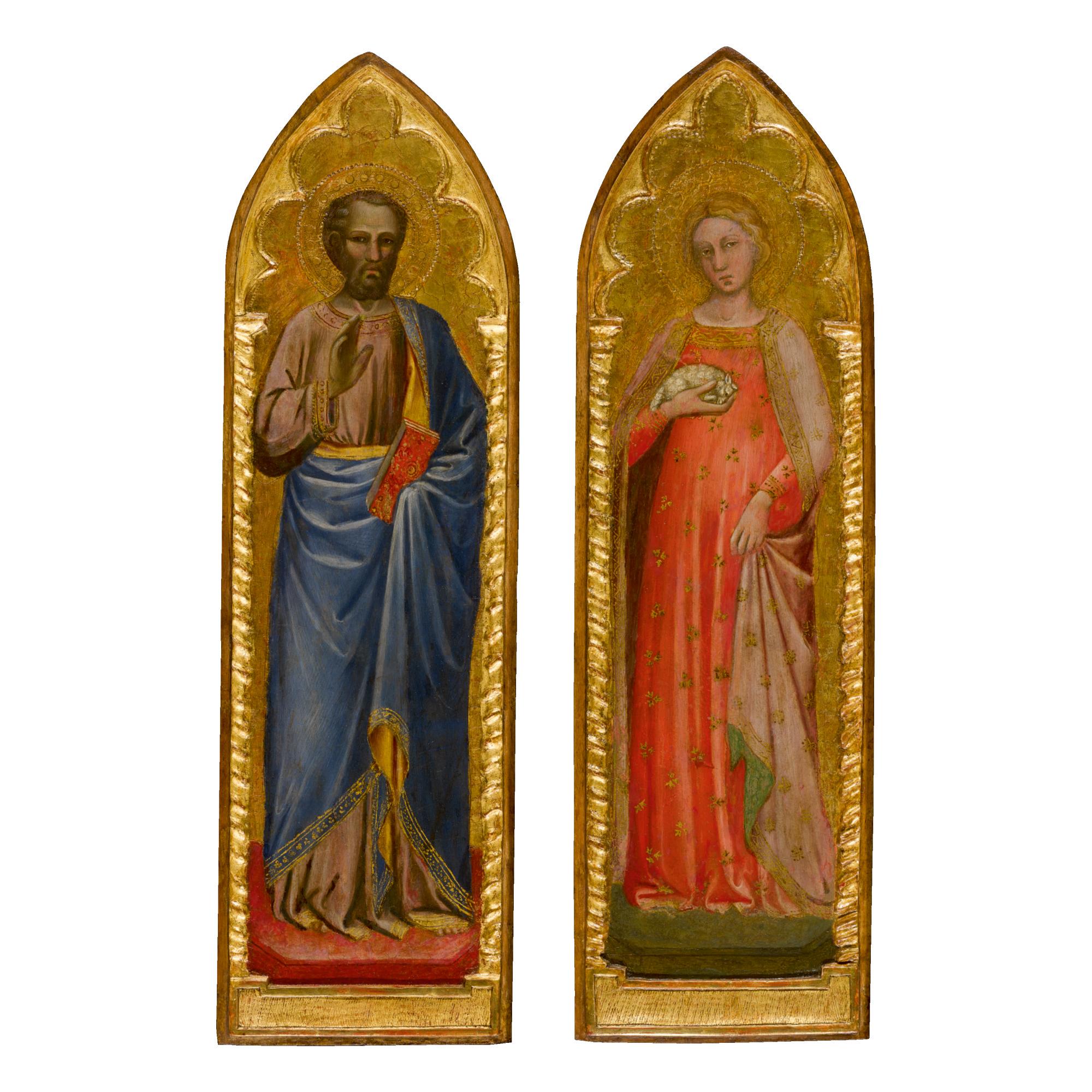 Spinello Di Luca Spinelli - Saint Peter And Saint Agnes, A Pair