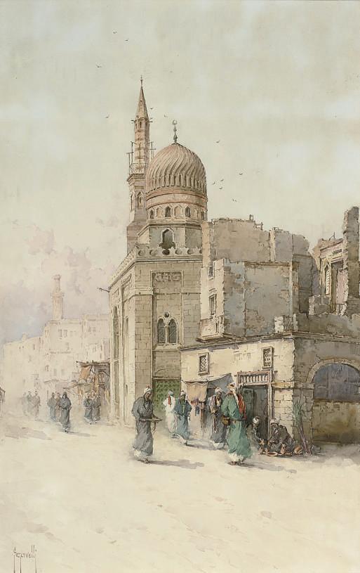 Spyridon Scarvelli - A bustling street, Cairo