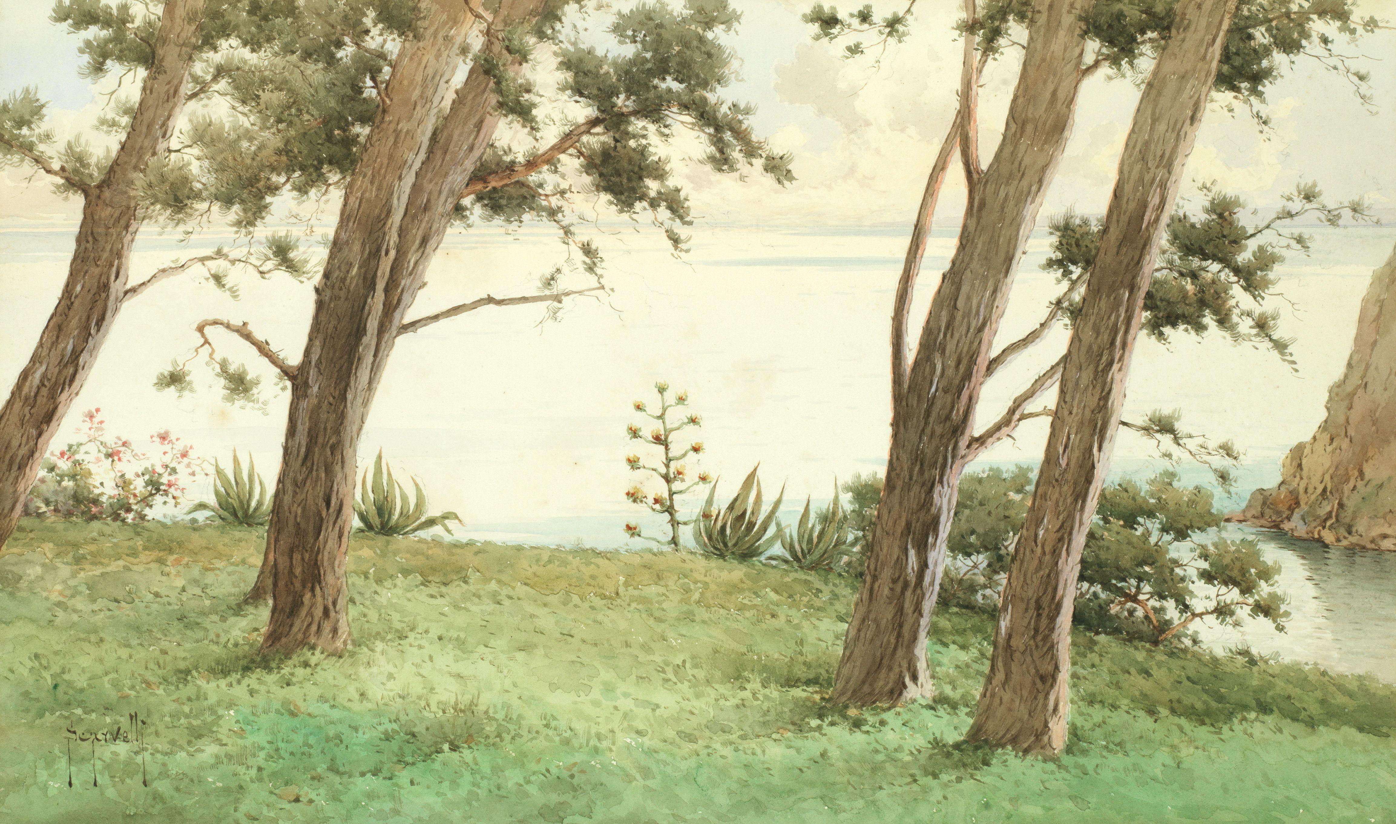 Spyridon Scarvelli - A View Through The Trees On Corfu